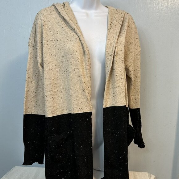 Chloe & Jasmine Open Front Hooded Cardigan Long Sweater - 1X - Picture 1 of 3